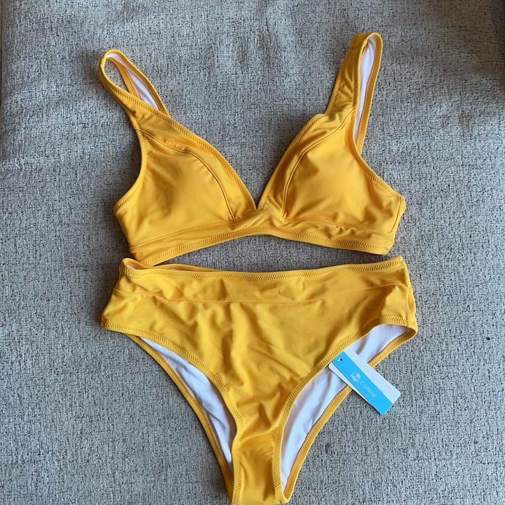 Cupshe Bright Yellow Wide Straps Bikini